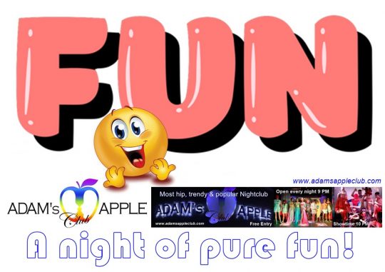 A night of pure fun! Experience the ultimate night of pure fun at Adams Apple Club! The bright red Apple at our venue shows you the way to us