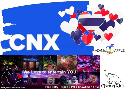 Gay Bar CNX 2024 – Adams Apple Club the legendary Show Bar in Chiang Mai is one of the famous LGBT venues in Town.