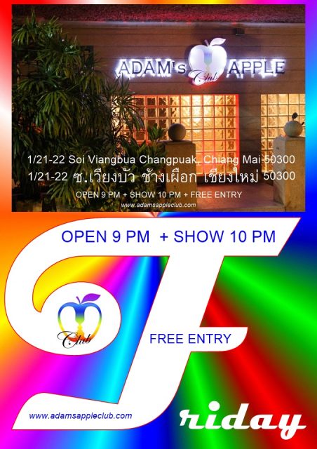 Friday Nightlife Chiang Mai … at Adams Apple Club LGBT Venue. Definitely a Friday Night you will remember.