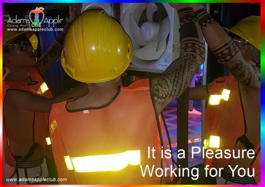 A Pleasure Working for You Adams Apple Nightclub Chiang Mai. One of our highlights is the "Workers Performance", an extensive and unique show