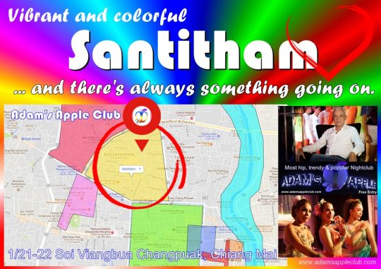 Vibrant and colorful Santitham, in the north of the city of Chiang Mai is a vibrant and colorful area, always with something going on