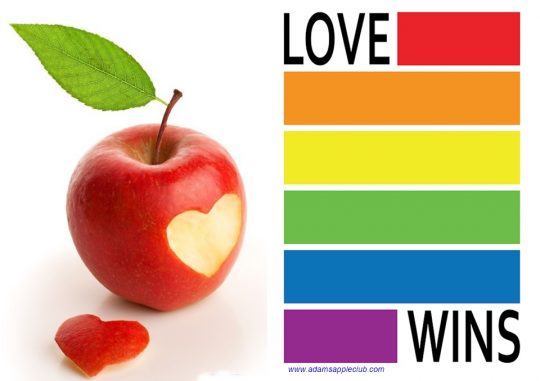 LOVE WINS Adams Apple Nightclub Chiang Mai Thailand. We LOVE YOU all! เรารักคุณทุกคน! LOVE WINS! ความรักชนะ! LGBT venue Thailand