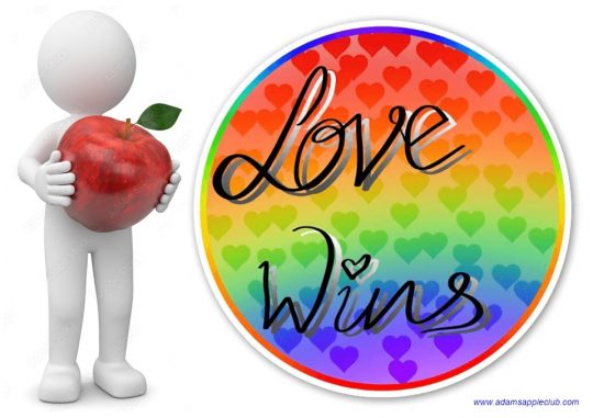 LOVE WINS Adams Apple Nightclub Chiang Mai Thailand. We LOVE YOU all! เรารักคุณทุกคน! LOVE WINS! ความรักชนะ! LGBT venue Thailand