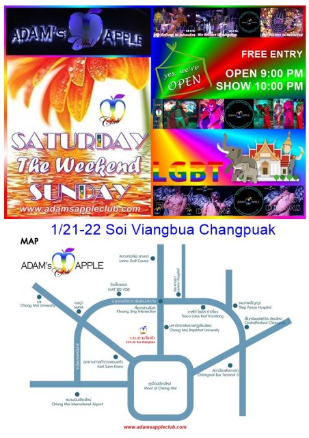 Chiang Mai on Weekend at Adams Apple Nightclub. We look forward to your visit to our popular and trendy venue in CNX.