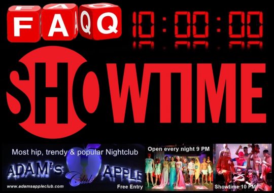 Showtime Adams Apple Club Chiang Mai Gay Bar Thailand. Our show starts every evening of the week at 10pm and everyone is very welcome!