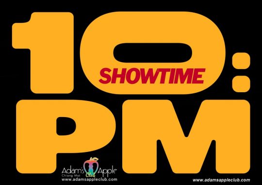 Showtime Adams Apple Club Chiang Mai Gay Bar Thailand. Our show starts every evening of the week at 10pm and everyone is very welcome!