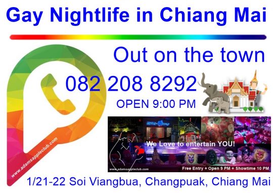 Out on the town Immerse yourself in the gay nightlife in Chiang Mai and let yourself be enchanted by the live show in Adams Apple Club