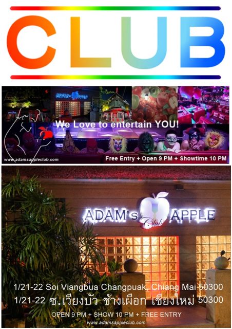 Best CLUB in Chiang Mai is Adams Apple Club the legendary gay friendly Nightclub for adult Entertainment in the north of Thailand