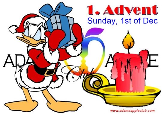 1st Advent 2024, Sunday 1st, December Adams Apple Club. We wish all our friends around the world HAPPY 1st Advent 2024!