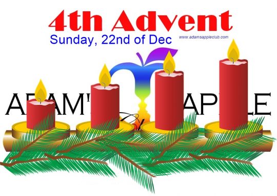 4th Advent 2024 Sunday 22nd December. The Adams Apple Club team wish all our friends around the world HAPPY 3rd Advent 2024