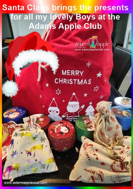Presents for my Boys Adams Apple Club in Chiang Mai Santa Claus brings the gifts for all my lovely Boys in Admas Apple