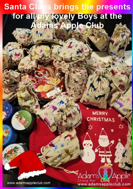 Presents for my Boys Adams Apple Club in Chiang Mai Santa Claus brings the gifts for all my lovely Boys in Admas Apple