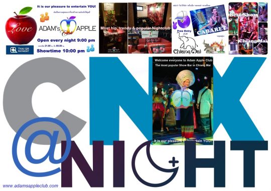CNX @ Night 2025 Thailand Entertainment Adams Apple Club. Discover fun things to do in Chiang Mai: visit our amazing gay friendly Show Bar