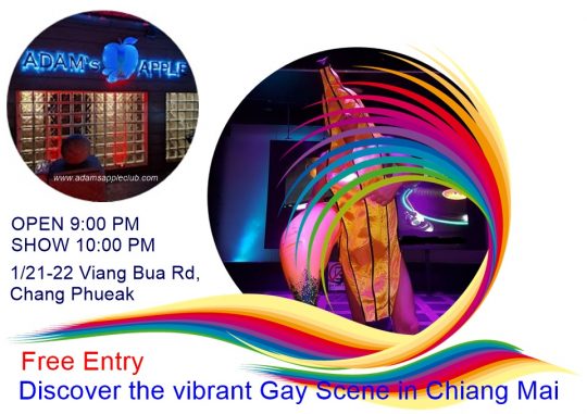 Vibrant Gay Scene Chiang Mai 2025 … at Adams Apple Club LGBT Venue the legendary gay friendly Hangout for adult Entertainment