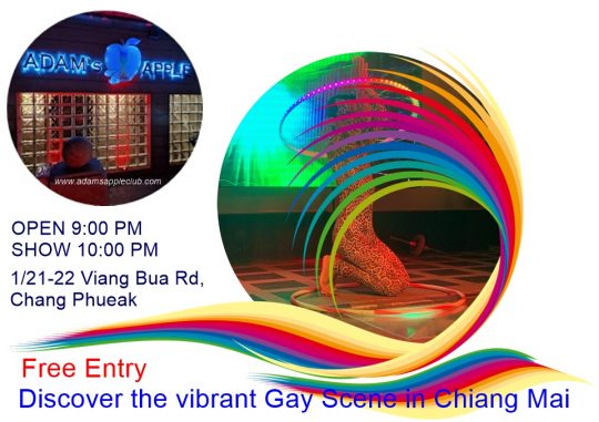 Vibrant Gay Scene Chiang Mai 2025 … at Adams Apple Club LGBT Venue the legendary gay friendly Hangout for adult Entertainment