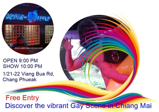 Vibrant Gay Scene Chiang Mai 2025 … at Adams Apple Club LGBT Venue the legendary gay friendly Hangout for adult Entertainment