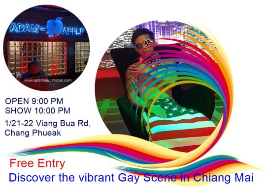 Vibrant Gay Scene Chiang Mai 2025 … at Adams Apple Club LGBT Venue the legendary gay friendly Hangout for adult Entertainment