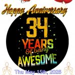 34 Years of being awesome Adam's Apple Club Chiang Mai is turning 34 and we would love you to celebrate this special anniversary with us