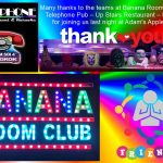 Banana Room Club and Telephone Pub – Up Stairs Restaurant Last night we welcomed our friends from Bangkok to Adams Apple Club Chiang Mai.