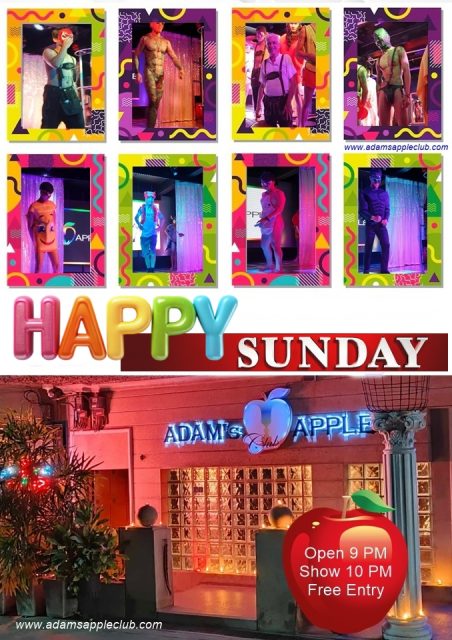 Happy Sunday Night in our Gay BarAdams Apple Club Chiang Mai. Our Insider TIP of what to do after dinner to have an unforgettable happy Night