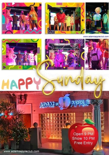 Happy Sunday Night in our Gay BarAdams Apple Club Chiang Mai. Our Insider TIP of what to do after dinner to have an unforgettable happy Night