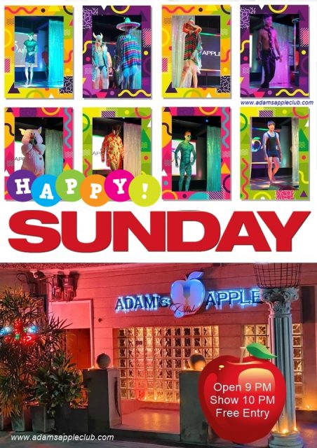 Happy Sunday Night in our Gay BarAdams Apple Club Chiang Mai. Our Insider TIP of what to do after dinner to have an unforgettable happy Night