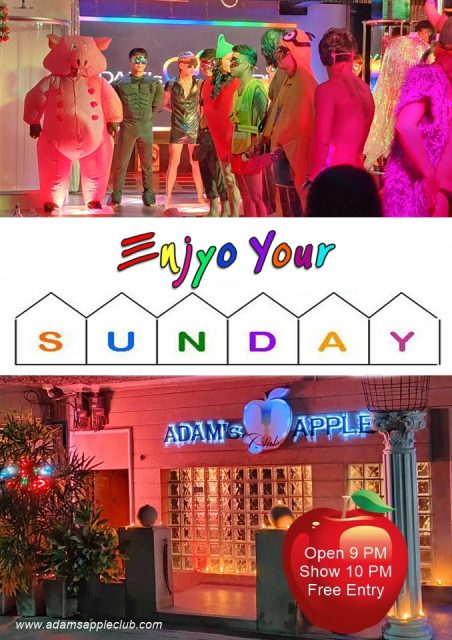 Happy Sunday Night in our Gay BarAdams Apple Club Chiang Mai. Our Insider TIP of what to do after dinner to have an unforgettable happy Night