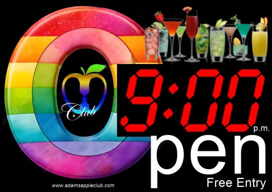 Open 9 PM till late Adams Apple Club Gay Bar Chiang Mai.We are only closed on the usual public holidays that apply in Thailand.