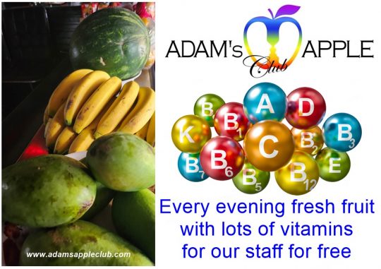 Fresh vitamin every night for our staff from Adams Apple Club Chiang Mai. Healthy food is very important in life.