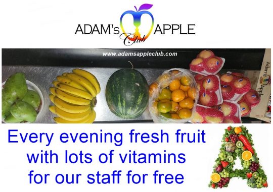 Fresh vitamin every night for our staff from Adams Apple Club Chiang Mai. Healthy food is very important in life.