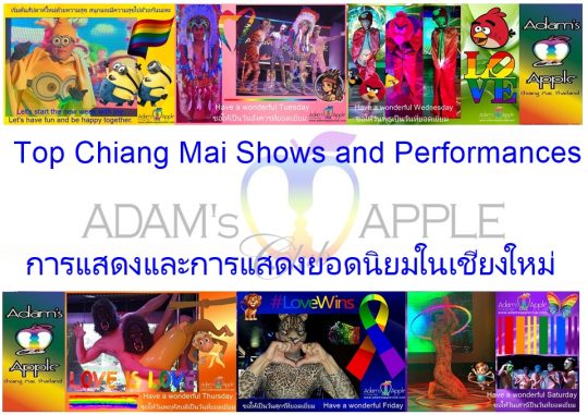 Top Chiang Mai Shows and Performances at Adam's Apple Club. To see the best shows, you must visit the fantastic Adam's Apple Club.