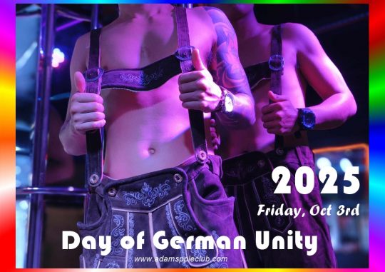 German Unity Day 2025 Adam’s Apple Club in Chiang Mai. Celebrate German Unity Day 2025 with us, Friday, October 3rd, 2025!