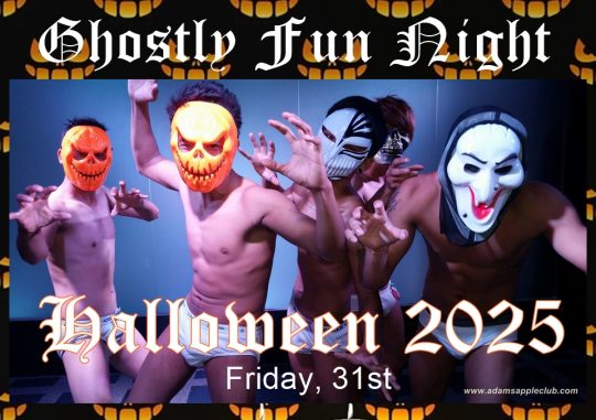 Ghostly Fun Night Halloween Party 2025 Chiang Mai on October 31st. at 9pm at the Adam's Apple Club in Chiang Mai.