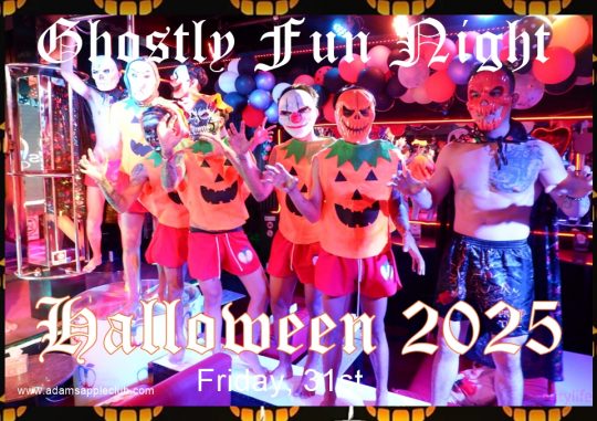 Ghostly Fun Night Halloween Party 2025 Chiang Mai on October 31st. at 9pm at the Adam's Apple Club in Chiang Mai.