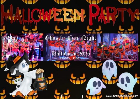 Halloween 2025 Chiang Mai - Adams Apple Club invites you to the spooky and beautiful "Ghostly Fun Night." Admission to the party is free.