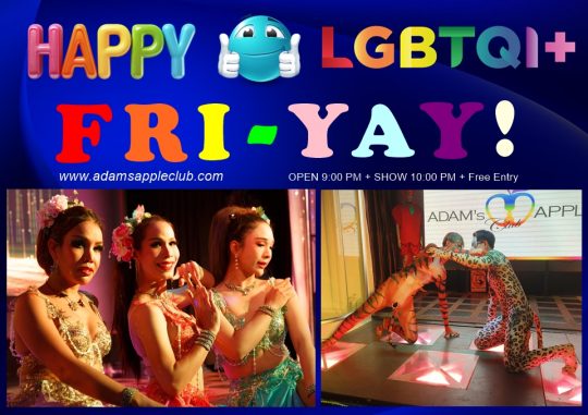 Happy Fri-yay! Chiang Mai at Adams Apple Club is highlighted as a popular venue for Friday night entertainment, known for its live shows