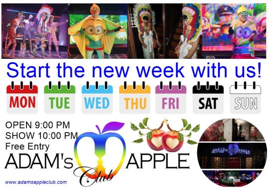 Start the NEW WEEK with us at Adams Apple Club Chiang Mai. Let this Monday evening in Chiang Mai be a very special one.