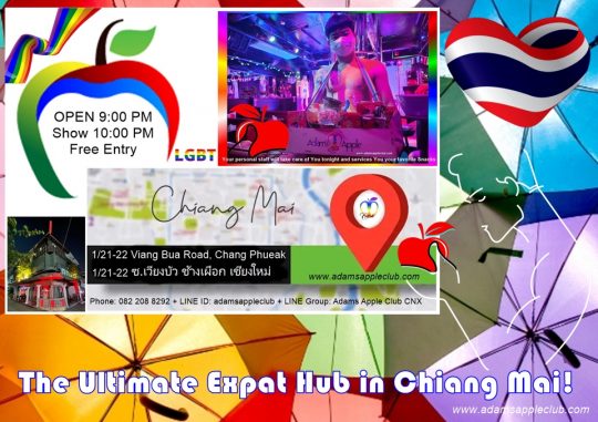 Ultimate Expat Hub CNX is the legendary Adam's Apple Club. Don't miss out on the fun - come experience the vibrant expat scene.