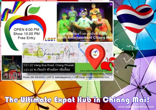 Ultimate Expat Hub CNX is the legendary Adam's Apple Club. Don't miss out on the fun - come experience the vibrant expat scene.