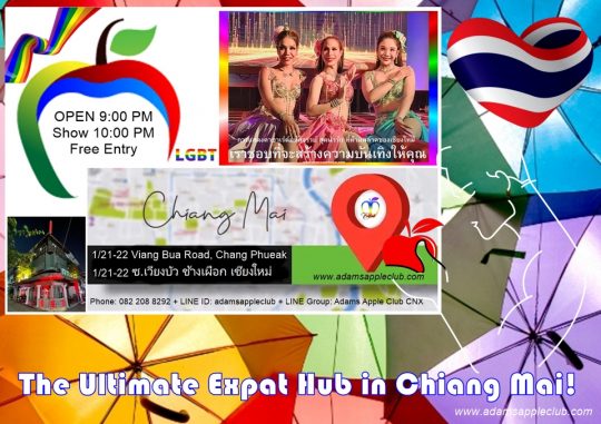 Ultimate Expat Hub CNX is the legendary Adam's Apple Club. Don't miss out on the fun - come experience the vibrant expat scene.