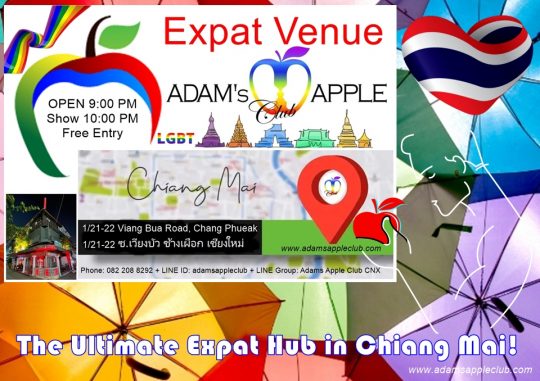 Ultimate Expat Hub CNX is the legendary Adam's Apple Club. Don't miss out on the fun - come experience the vibrant expat scene.
