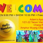 Monday Entertainment Chiang Mai Adams Apple Club. Come see the show and experience an unforgettable evening!