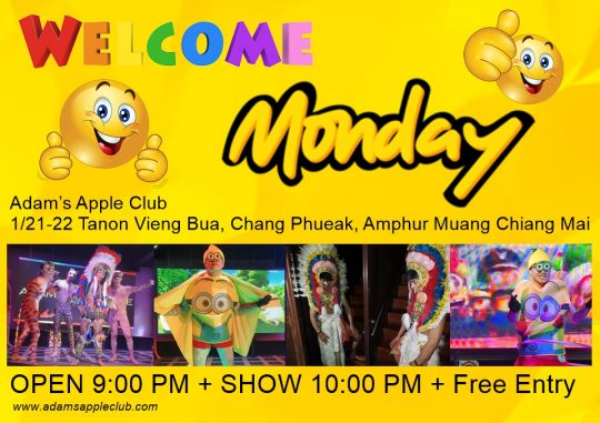 Monday Entertainment Chiang Mai Adams Apple Club. Come see the show and experience an unforgettable evening!