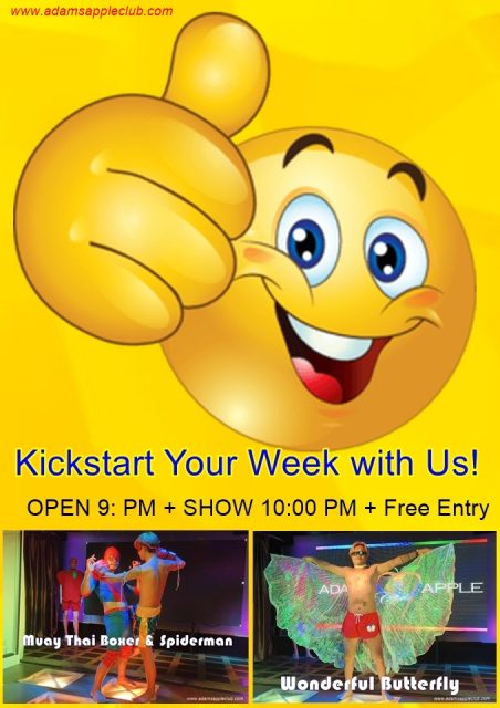 Kickstart Your Week with Us Adams Apple Club Chiang Mai. Shake off that weekend hangover and dive into an evening of entertainment