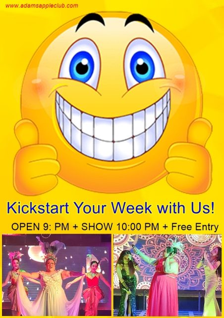 Kickstart Your Week with Us Adams Apple Club Chiang Mai. Shake off that weekend hangover and dive into an evening of entertainment