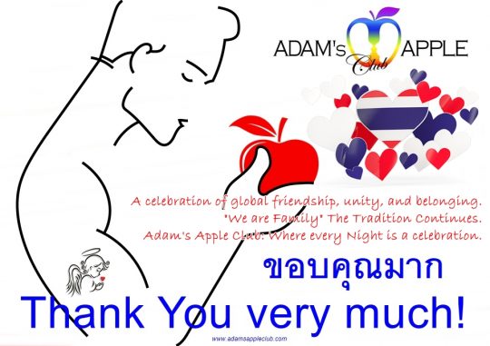 Family Party XII Thank at Adam's Apple Club Chiang Mai! It was a pleasure to celebrate friendship and unity with all of you.