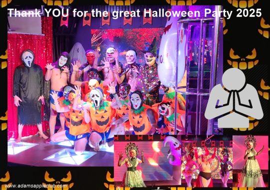 Great Halloween Party 2025 at Adam's Apple Club Chiang Mai. We would like to thank all visitors and staff for the fantastic Party last night.