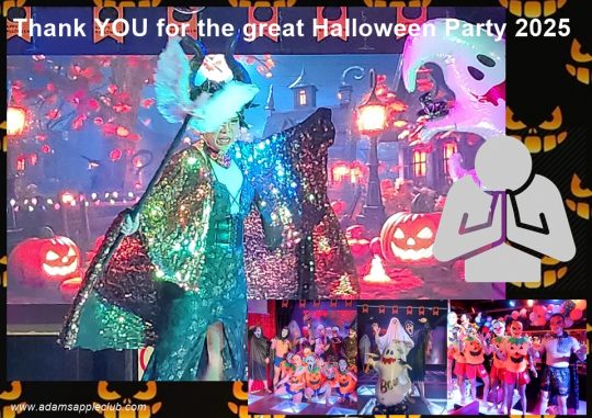 Great Halloween Party 2025 at Adam's Apple Club Chiang Mai. We would like to thank all visitors and staff for the fantastic Party last night.