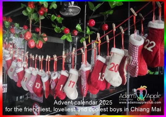 Advent Calendar 2025 Boys of Adam’s Apple Club Chiang Mai. We wish everyone around the world a very Happy Advent Season 2025!