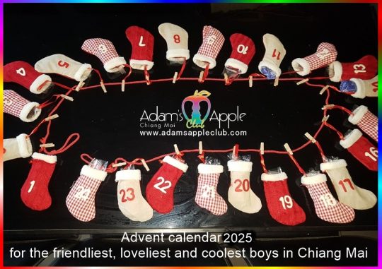 Advent Calendar 2025 Boys of Adam’s Apple Club Chiang Mai. We wish everyone around the world a very Happy Advent Season 2025!